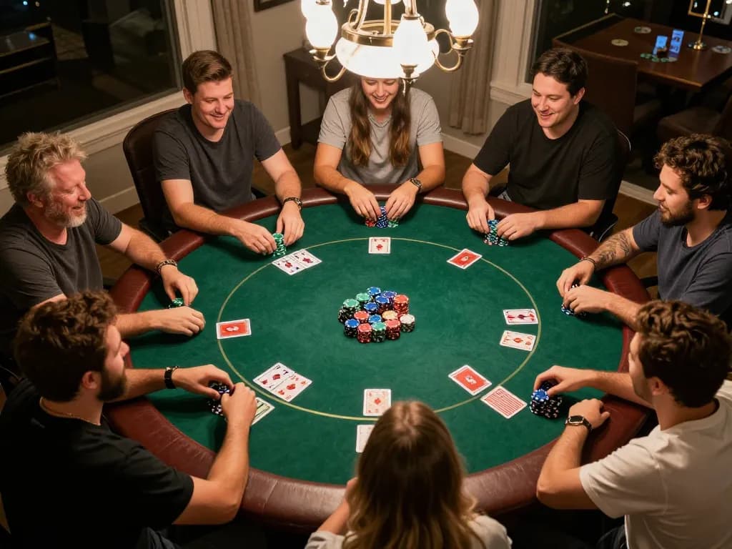Engaging in friendly poker game capturing the experience using RR88 apk at home