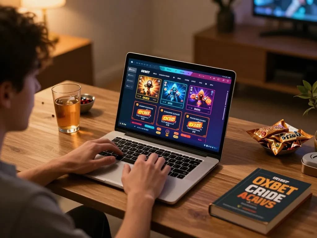 Experience exciting gameplay with OXBET on a cozy home office setup, showcasing vibrant game options.