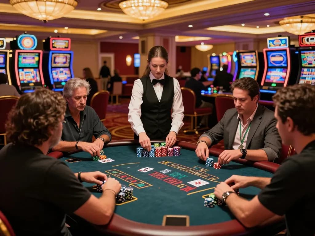 Engage with the mexican pastries guide while strategizing at the blackjack table in a Las Vegas casino.