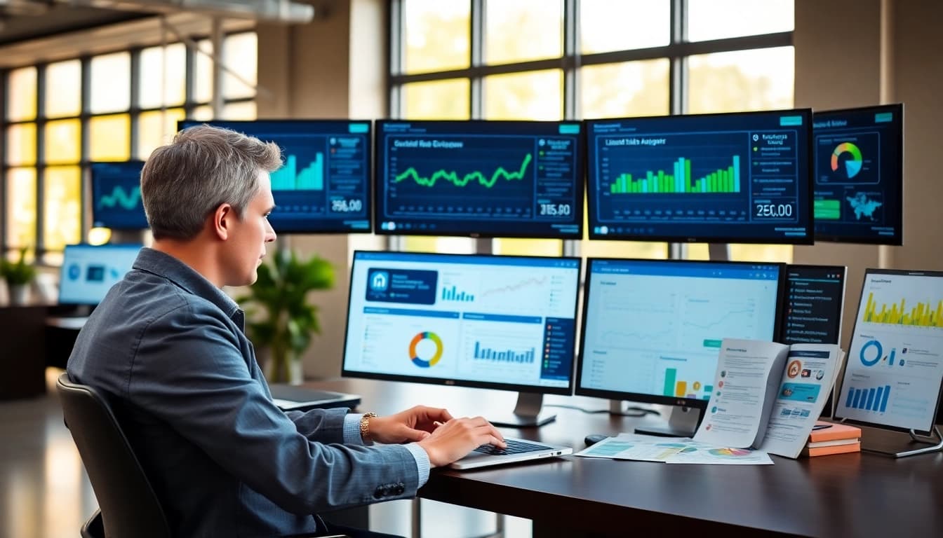 Enhance linkedin sales navigator data extraction with a professional data analyst working in an office.
