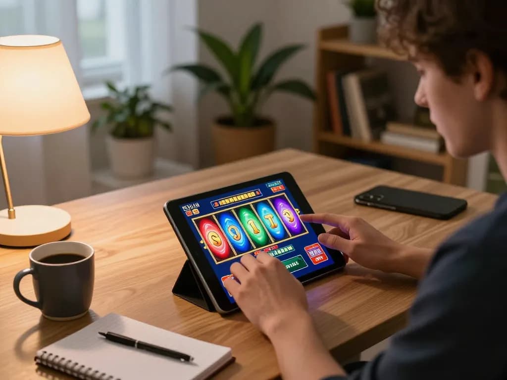 Player enjoying rokok 88 online slots on tablet for immersive gaming experience