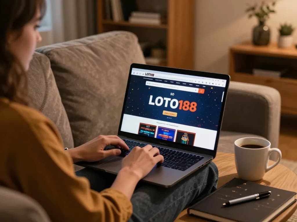 Engaging in online gaming at LOTO188 SO from a cozy home setting, showcasing strategic play.