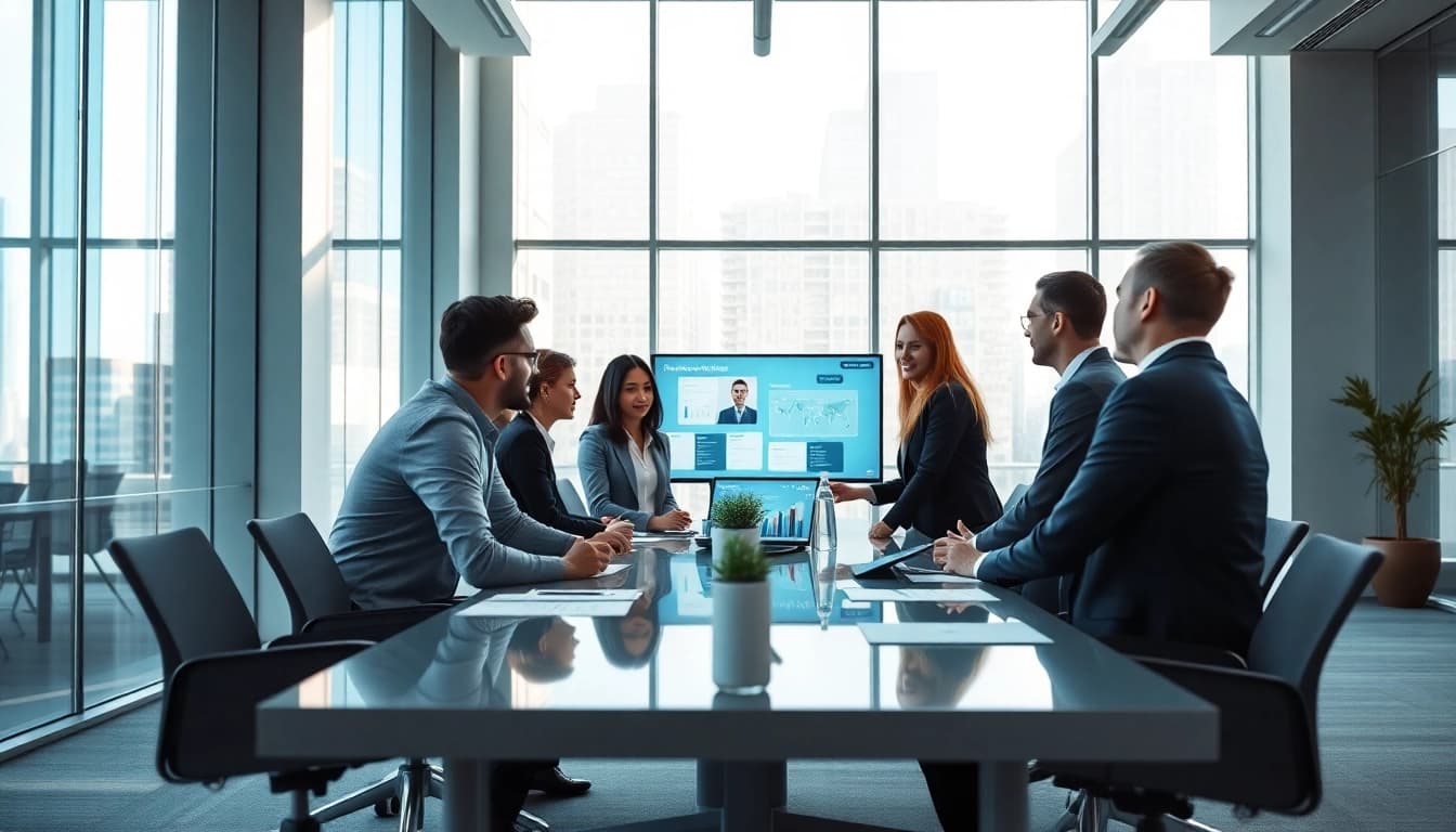 Investigating growth strategy trends during a collaborative business meeting.