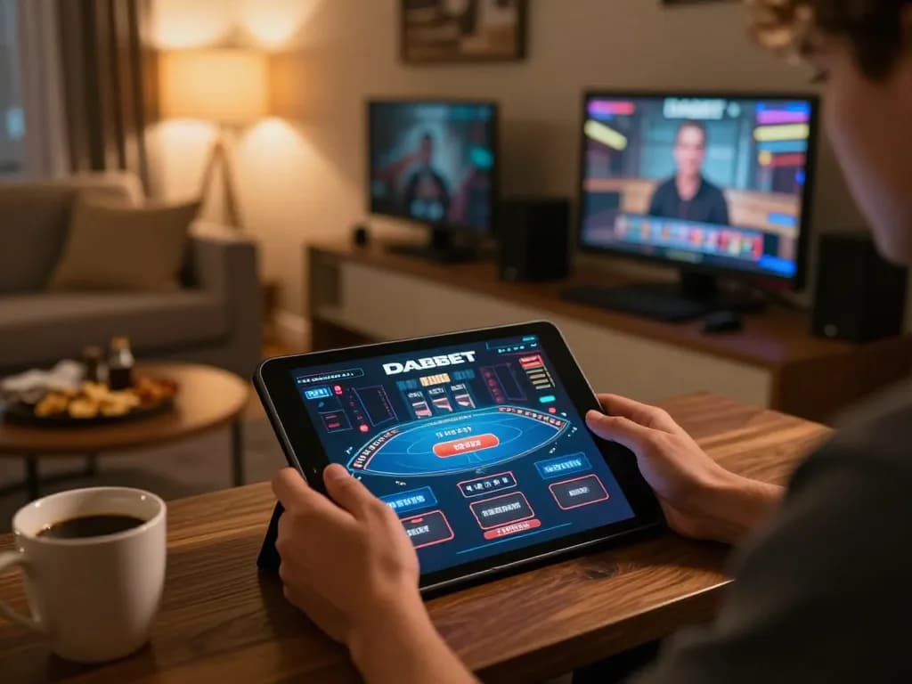 DABET offers thrilling online casino experiences through live dealer games in a cozy home setting.
