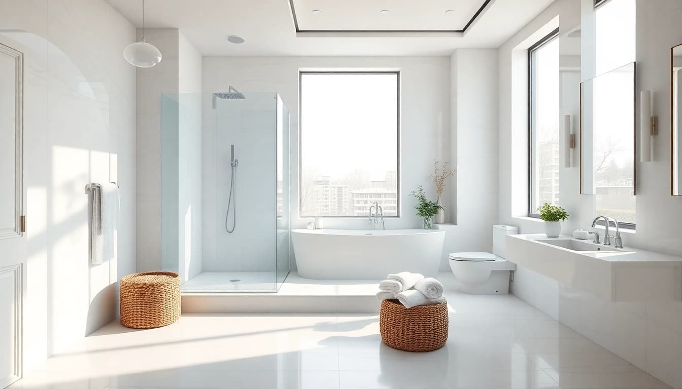 Experience the beauty of elegant showers Australia in a modern bathroom setting with natural lighting and refined décor.