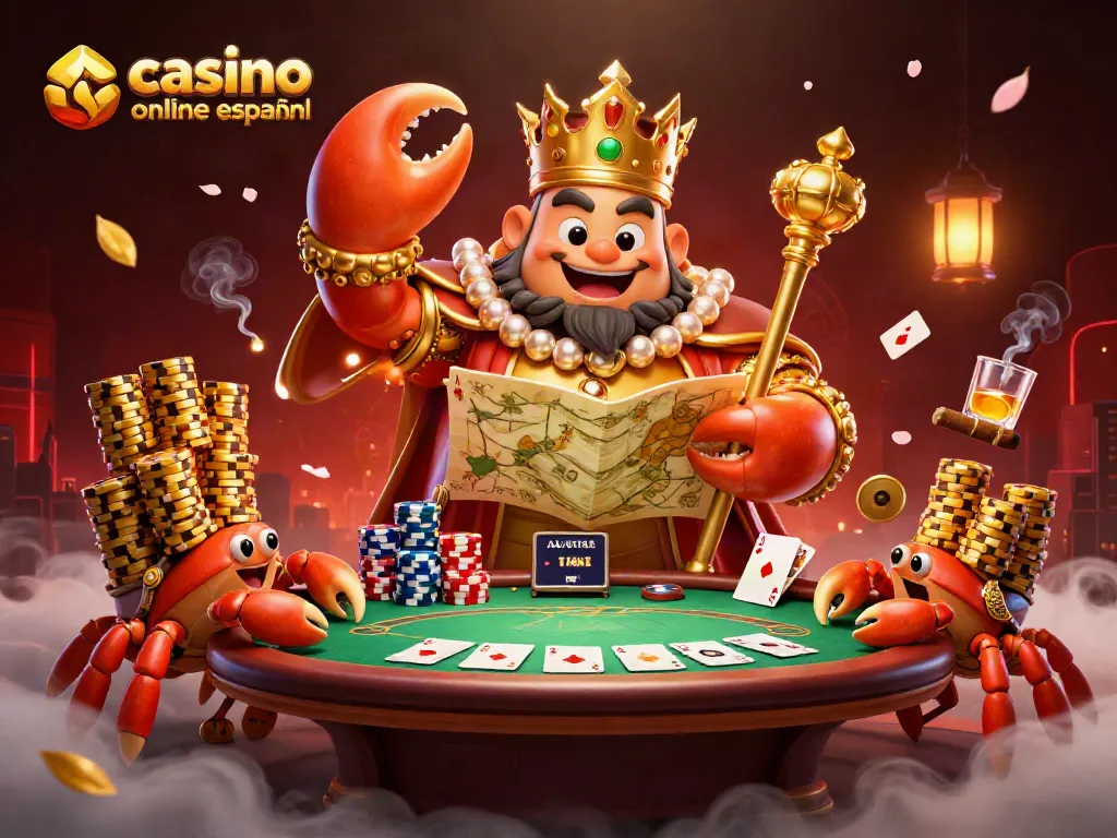 Descubre los mejores juegos en un casino online español junto al emperador cangrejo dorado.