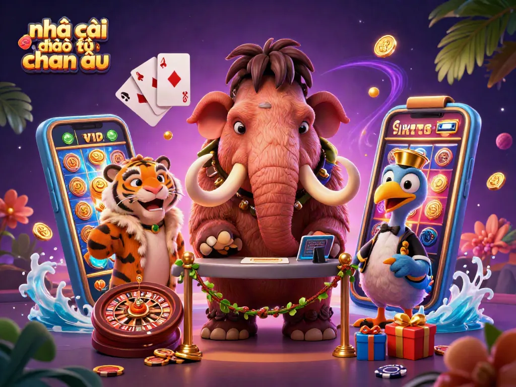 Minh họa 3D sinh động về nhà cái đến từ châu âu với các nhân vật hoạt hình đặc sắc