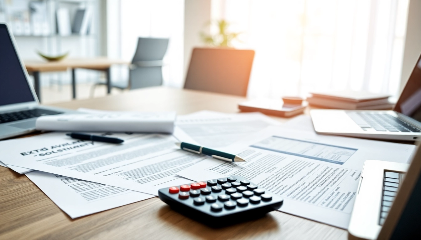 Showcasing various extended warranty solutions documents in a professional setting.