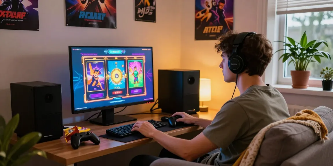 Pengguna cipung138 asyik bermain slot online di ruang tamu yang nyaman.