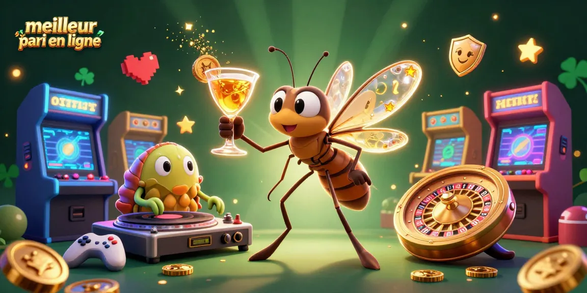Découvrez le meilleur site de pari en ligne avec une mascotte scorpion et un trilobite DJ dans un décor de casino animé.