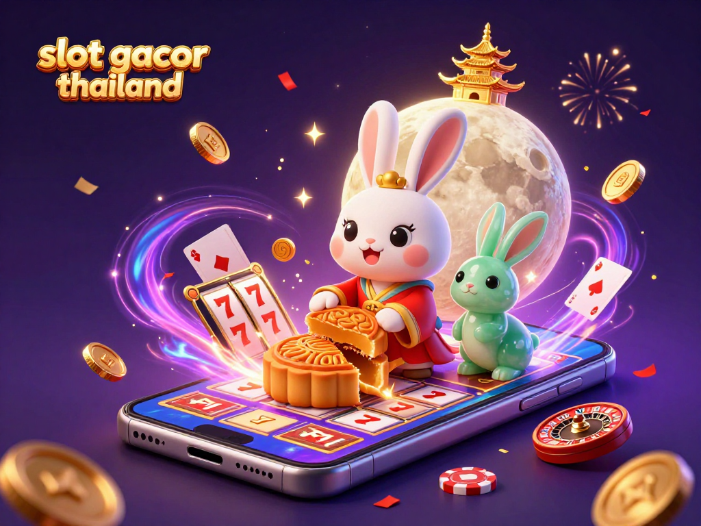 Experience the magic of slot gacor thailand with vibrant characters and casino elements in an enchanting scene.