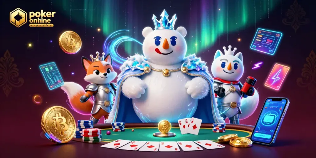 Juega al poker online España en un ambiente de lujo y estrategia con personajes de cartas.