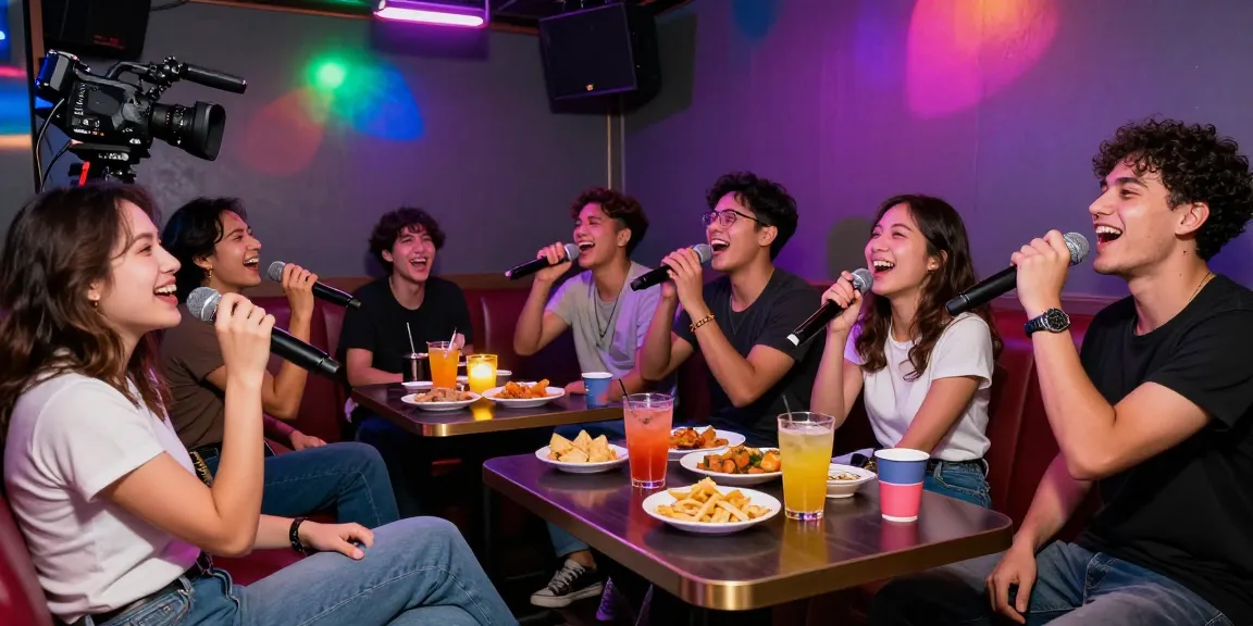 Groups enjoying a lively night at karaoke with drinks and laughter at https://www.magic4karaoke.com/.