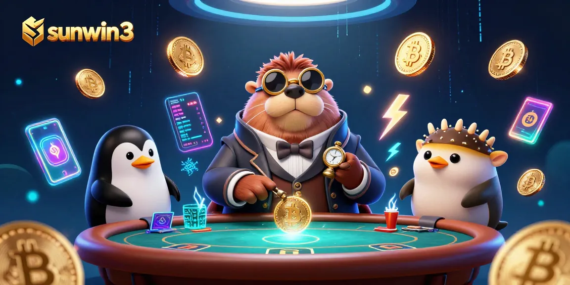 Experience thrilling gameplay at sunwin3 with a jolly walrus at an underwater poker table in vibrant 3D.