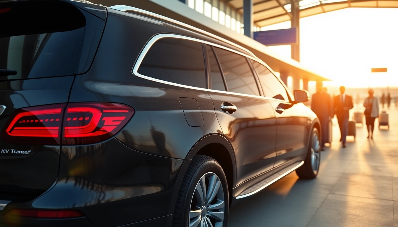 Person enjoying Private Airport Transfers in a luxury SUV parked at the airport.