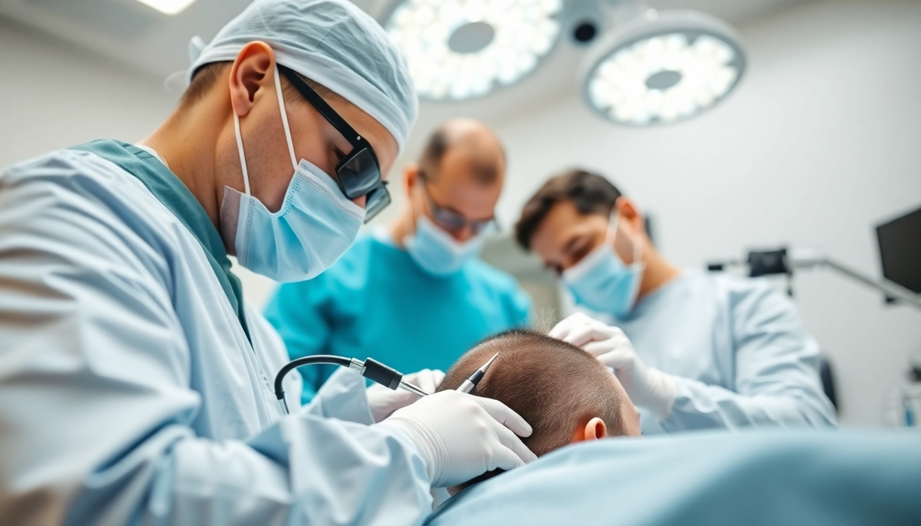 Hair transplant turkey procedure performed by a skilled surgeon in a modern clinic.