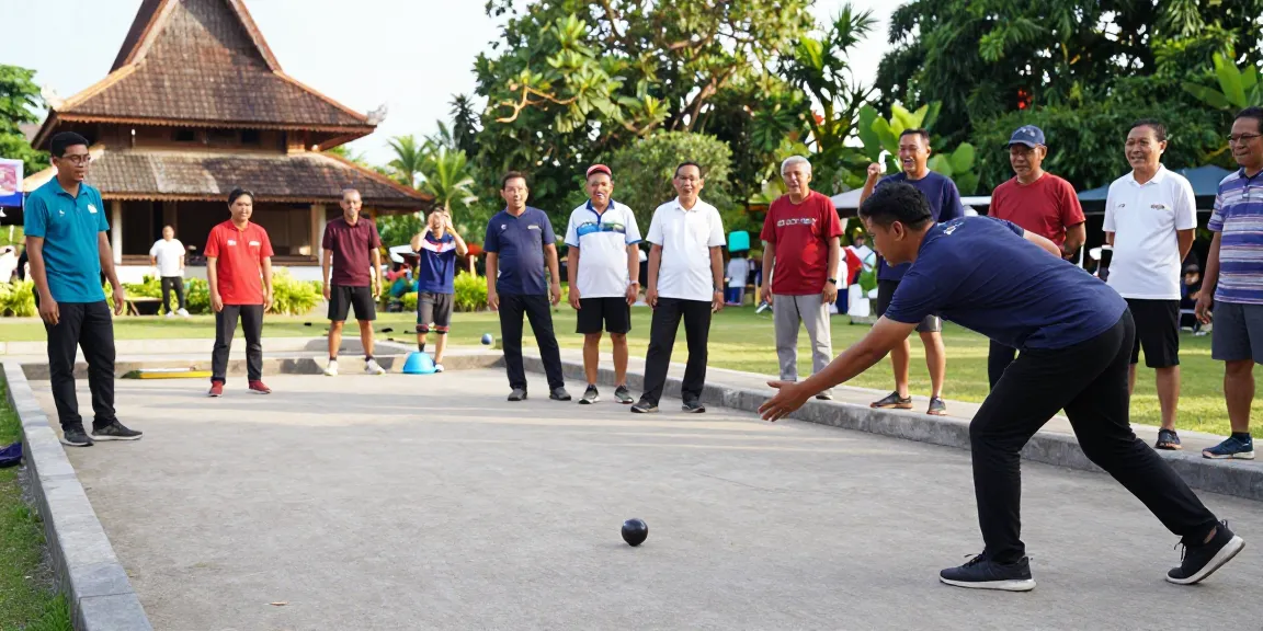 Permain petanque di fopikotapontiana.org, memperlihatkan pemain beraksi di Kota Pontianak.