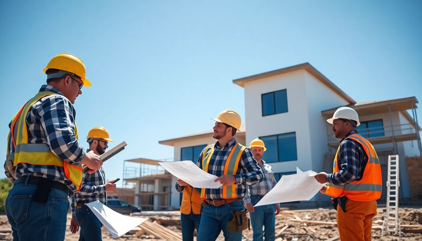 Engaged New Jersey General Contractor collaborating with a construction team at a residential project.