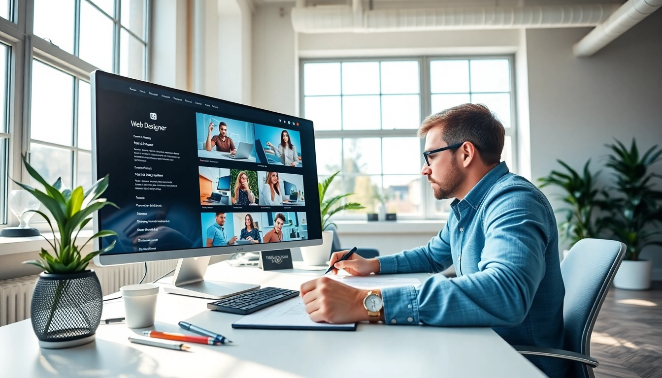 Creating a stunning Hereford Web Design layout with a vibrant office setup.