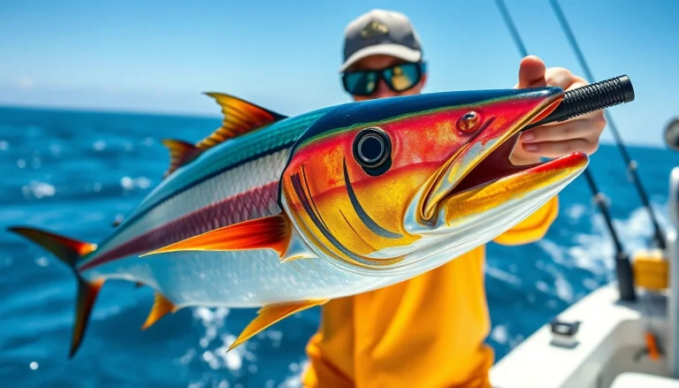 Catch Wahoo while fishing in Cabo San Lucas with the ocean's vibrant backdrop.