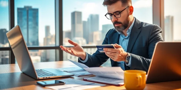 카드 현금화에 대한 전문적인 논의가 이루어지는 사무실의 모습