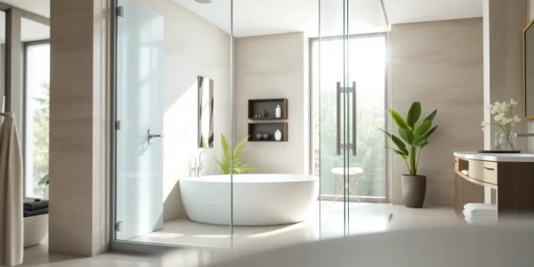 Genießen Sie die stilvolle sonni Duschkabine in einem modernen Badezimmer mit eleganten Glasdetails.