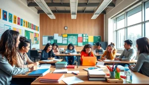 Enhance Education through collaborative student engagement in a bright classroom.