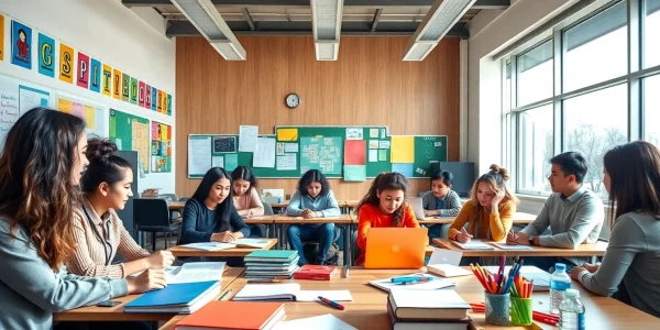 Enhance Education through collaborative student engagement in a bright classroom.