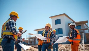 Engaged New Jersey General Contractor collaborating with a construction team at a residential project.