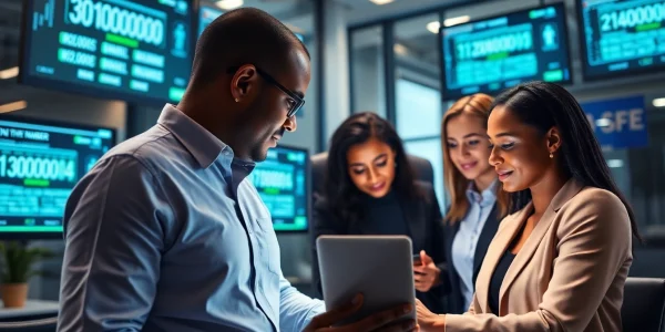 Professional team discussing phone number verification strategies in a modern office setting.