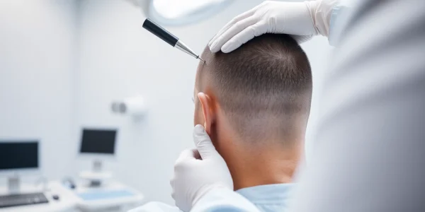 Witness a hair transplant procedure showcasing skill and professional care in a modern clinic.