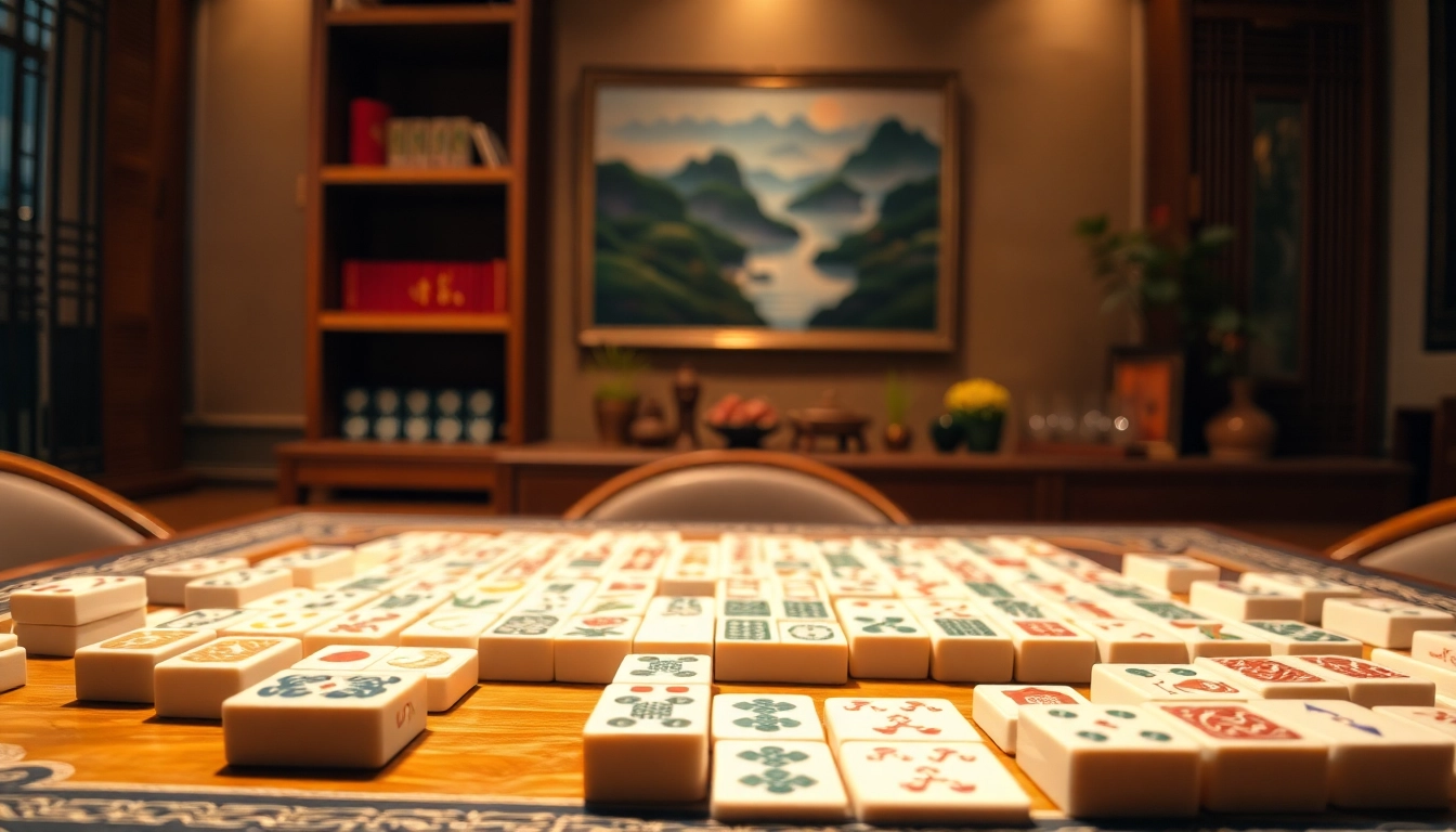 Mainkan demo mahjong dengan suasana nyaman di meja permainan yang elegan.