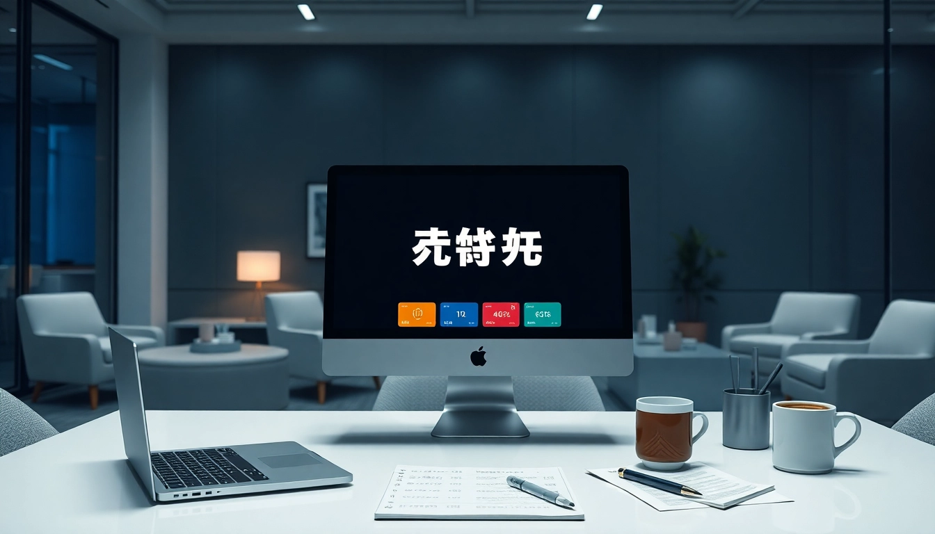 현대적인 비즈니스 오피스 환경에서의 상품권카드 시각적 표현으로 디지털 기프트 카드 솔루션을 강조합니다.