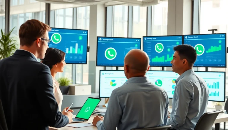 Boosting business efficiency with WhatsApp Smart CRM interface, showcasing collaboration and engagement.