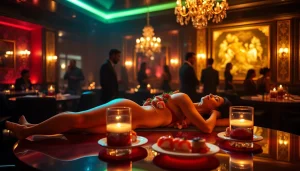 Experience body sushi at Club Noir, featuring luxurious ambiance and tantalizing flavors.