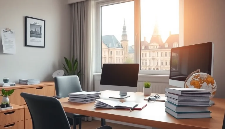 Traducteur assermenté à Strasbourg dans un cadre de bureau moderne.