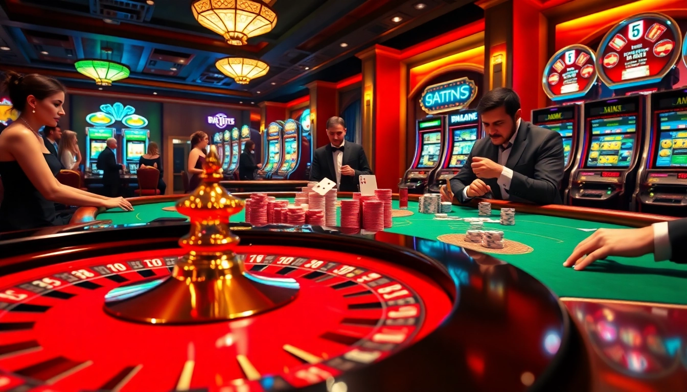 Experience the thrill of gambling at a luxury casino with colorful tables and attentive players; Nếu như vậy bám vào đây.