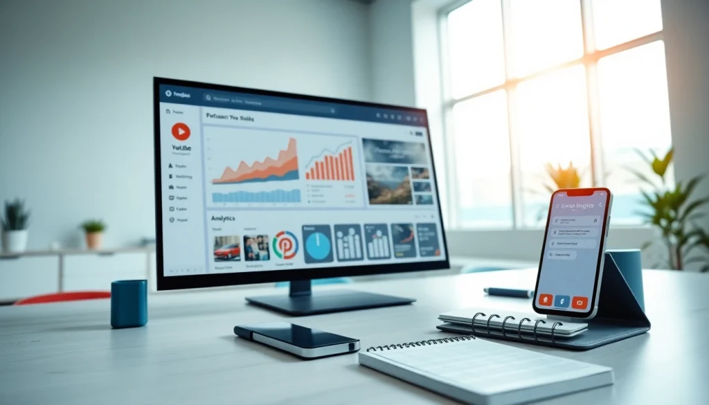 YouTube SMM panel interface showing analytics and engagement metrics for effective digital growth.