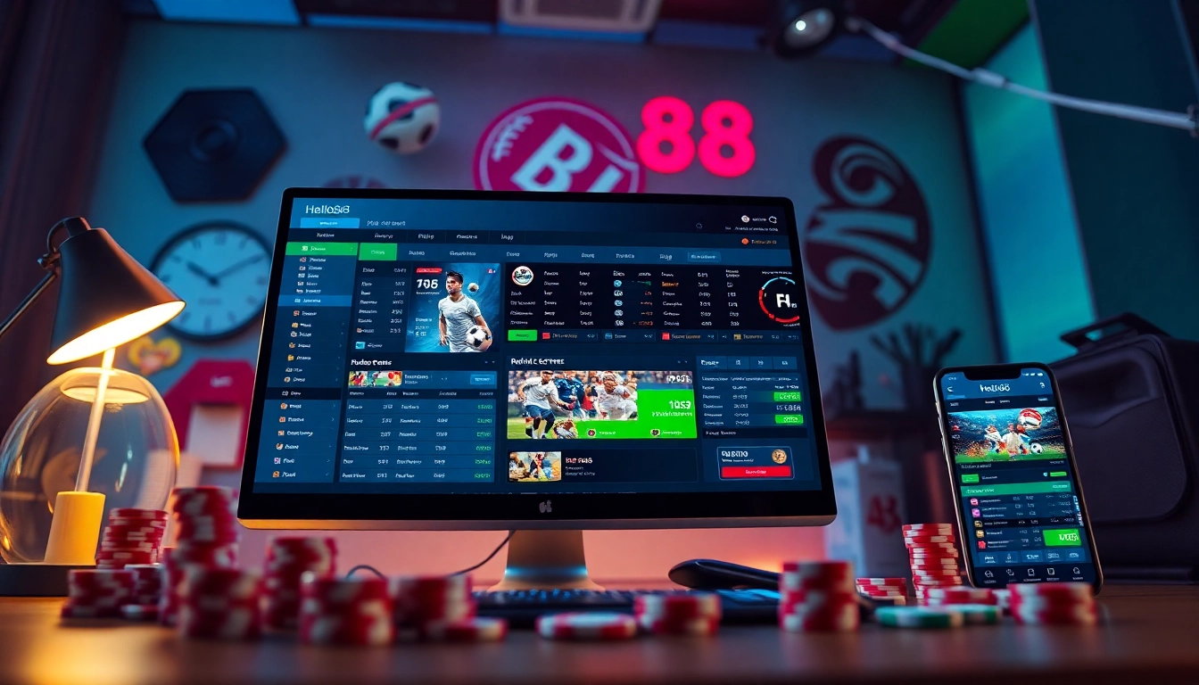 Hello88 online betting platform showcasing sports betting options and engaging user interface.