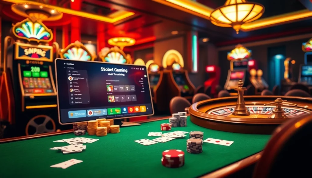 Enjoy sbobet login terbaru with a unique online gambling interface at a luxurious casino table.