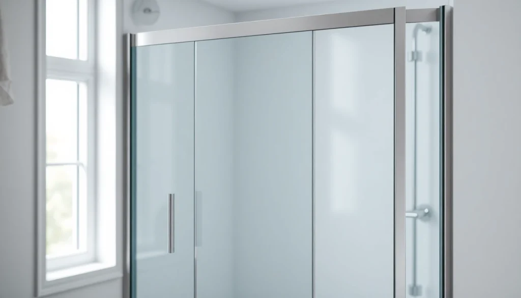 Enhance your bathroom with a stunning shower screen door showcasing modern design and elegance.