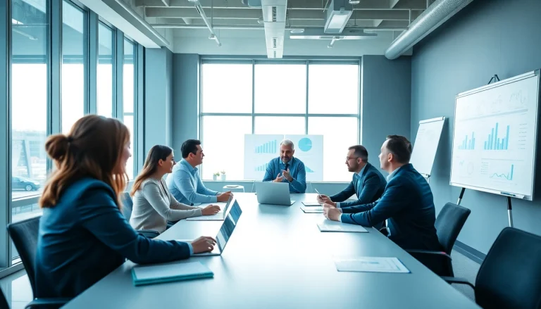 Crisis management consultant guiding a corporate team through strategic planning.