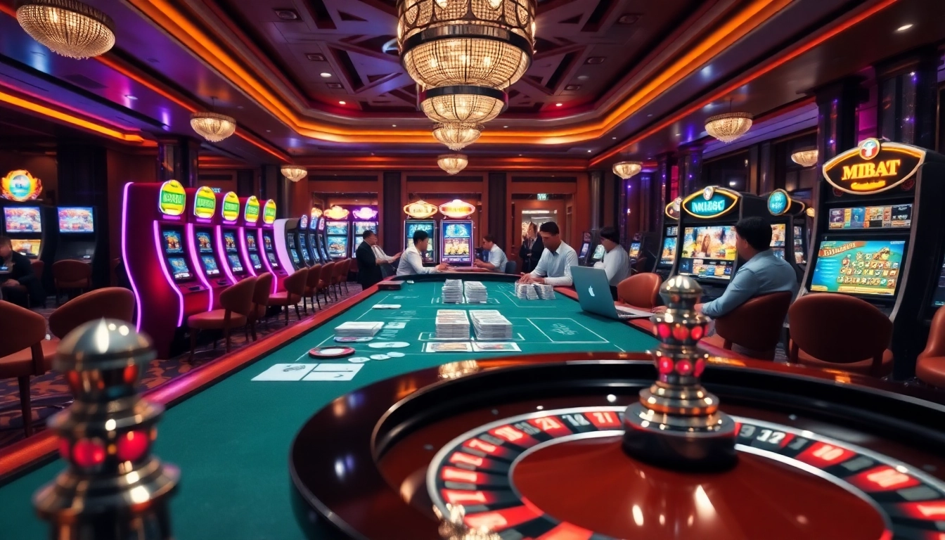 Experience thrilling gameplay at MM88 with vibrant casino tables and exciting slot machines.