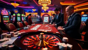 Rasakan sensasi situs deposit 5k bersama penjudi profesional di meja kasino yang elegan, menampilkan aksi taruhan bernilai tinggi.