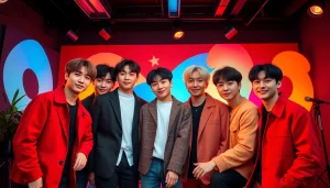 BTS members displaying their unique personalities in a vibrant studio setting.