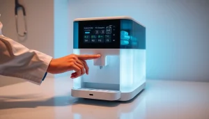 Automatic pill dispenser in use, designed for easy medication management and adherence.