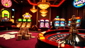 Experience a thrilling casino night with MMOO chips and cards on a luxurious poker table.