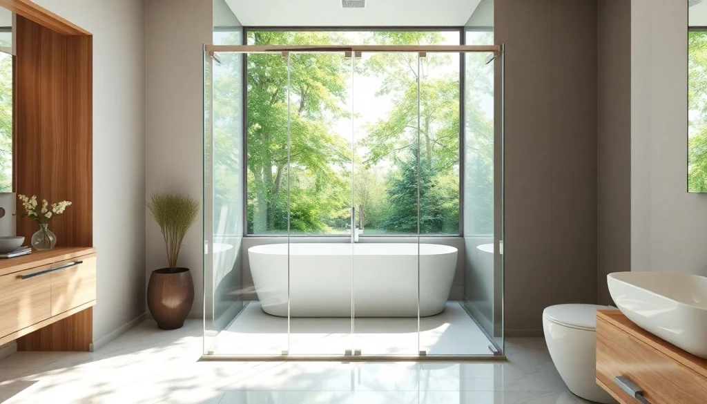 Vue élégante de paroi de douche italienne dans une salle de bain moderne.