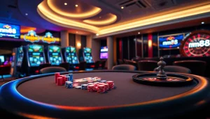 Experience the thrill of mm88 at a vibrant casino table with action-packed gameplay.