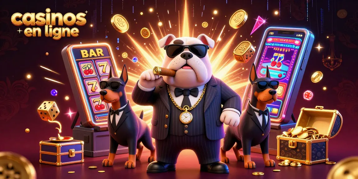 Découvrez les casinos en ligne avec un bulldog mafieux et des éléments de jeu brillants.